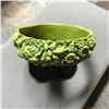 Image 5 : Vintage 1930's Green Floral Design Celluloid Bangle Bracelet