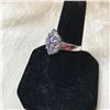 Image 6 : Amethyst & Blue Topaz Flower Form Sterling Ring