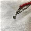 Image 4 : Navajo Signed Concha Etched Coral Nugget Necklace