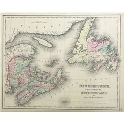19thc Colton Map of New Brunswick, Nova Scotia, Newfoundland & Prince Edward Island