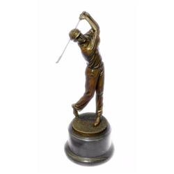 Bronze Male Golfer Sculpture, Golfing Trophy