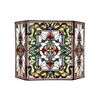 Image 1 : Tiffany Style Stained Art Glass Folding Fireplace Screen
