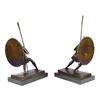 Image 2 : Pair of Warriors With Shields Bronze Bookend Sculptures