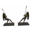 Image 3 : Pair of Warriors With Shields Bronze Bookend Sculptures