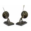 Image 4 : Pair of Warriors With Shields Bronze Bookend Sculptures