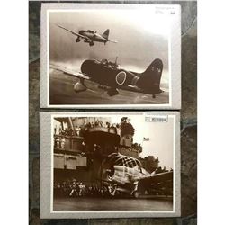 Set of Vintage-style World War II Aircraft Carrier Photos