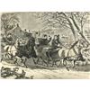 Image 1 : 19thc Sleighing Scene Wood Cut Engraving