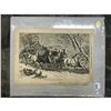 Image 2 : 19thc Sleighing Scene Wood Cut Engraving