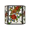 Image 1 : Tiffany-style Stained Glass Sunflower & Hummingbird Fireplace Screen
