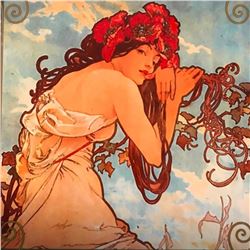 After Mucha, Art Nouveau Style Ceramic Art Tile