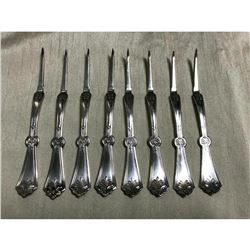 Late 19thc Silver Plate Nut Picks