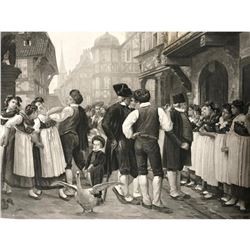 1880's Photogravure Print, Fair of the Servants