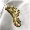 Image 3 : Designer GIVENCHY Paris Cascading Ribbon Gold Textured Brooch Pin