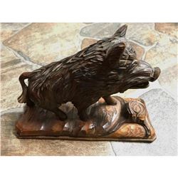 Vintage German Black Forest Wild Boar Carving