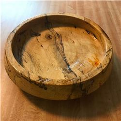 Signed Hand-Turned Sycamore Wooden Bowl