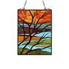 Image 2 : Tiffany Style Stained Art Glass Hanging Panel, Dusk