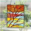 Image 3 : Tiffany Style Stained Art Glass Hanging Panel, Dusk