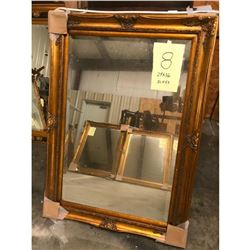 Antique Style Gilt Wood Beveled Mirror