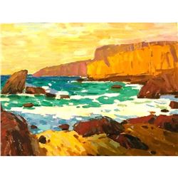 21st Century Ukrainian Impressionism, Rocky Coastline Landscape