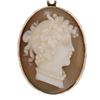 Image 4 : 14kt Gold Carved Shell Cameo Brooch Pendant