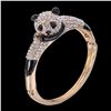 Image 2 : Panda Bear Crystal Cuff Bangle Bracelet