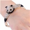 Image 3 : Panda Bear Crystal Cuff Bangle Bracelet