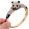 Image 4 : Panda Bear Crystal Cuff Bangle Bracelet