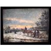 Image 1 : Early 20thc Russian Military Winter Scene Oil Painting