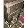 Image 6 : Pallet Lot: Variety of Rustic Antiques (Radio Cabinet, Model T Coils, Enamel Pails, Auxiliary Speake