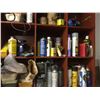 Image 8 : CONTENTS OF UPPER SHELF CABINET (DRILL SHARPENER, PROPANE TORCHES, ROTARY TOOL IN CASE, DOVE TAIL