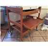 Image 2 : MAPLE SERVING CART ON 4 SWIVEL CASTORS (29"W X 20"D X 30"H) WITH SLIDE OUT SERVING TRAY & KENMORE