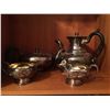 Image 2 : CONTENTS OF WALL CABINET: 3-PIECE WEDGEWOOD, VICTORIA TEA SET MADE IN CZECH-SLOVAKIA (APPEARS TO BE