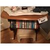 Image 2 : WOOD TABLE WITH BOOK STORAGE, ASSTD KNIK KNACKS AS SHOWN IN PHOTO - CHEMAINUS LOCATION