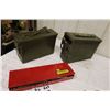 Image 1 : 2 Metal Ammo Boxes, Gun Cleaning Rod & Metal Case