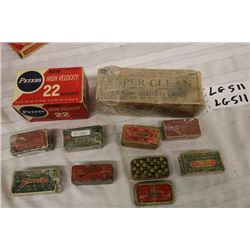 10 Old 22 Boxes- Union Metallic Cartrige Remington, Kleabore- 3 Boxes Full of Ammo- Vintage