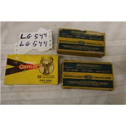 Gevolet 250 GA Box + 14 Rds, Canadian Ind. 303 Savage- 2 Boxes + 20 Rds
