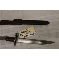 Ross Bayonet w Leather Holster- Vintage