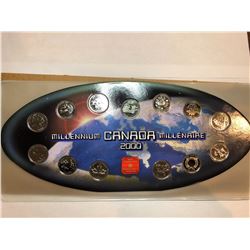 2000 Official Royal Canadian Mint Set issued                   2000 Millennium Oval 25 Cent set with