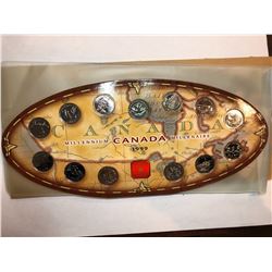 1999 Canada Millennium Oval 25-cents Set with Token