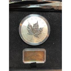 1998 Royal Canadian Mint $50 Fine Silver Coin and Sterling Silver Plaque