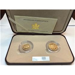 2002 Royal Canadian Mint $5 and $10 1912 Commemorative Gold Coin Set