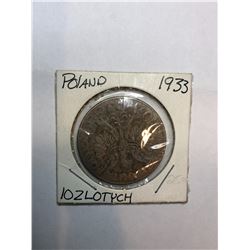 1933 Poland 10 Zlotych Coin