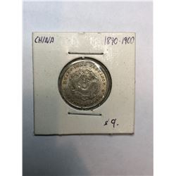 1890-1900 China, Provincial Kwangtung Privince 10 Cent Coin