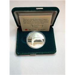 1988 Royal Canadian Mint Winter Olympics Silver Coin