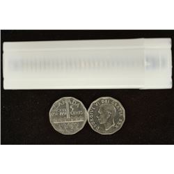 ROLL OF 33-1951 COMMEMORATIVE CANADA 5 CENTS