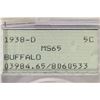 Image 3 : 1938-D BUFFALO NICKEL PCGS MS65 OLD GREEN RATTLER