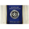 Image 2 : EXPO 86 OFFICIAL MEDALLION 17.1 GRAM-OVER 1/2 OZ.