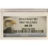 Image 3 : 2014 AMERICAN SILVER EAGLE NGC MS70 1ST RELEASES