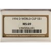 Image 3 : 1994-D WORLD CUP SILVER DOLLAR NGC MS69