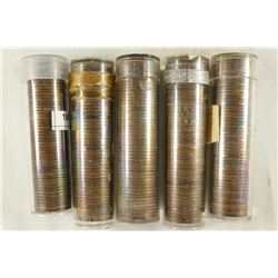 5 SOLID DATE ROLLS OF CANADIAN 1 CENTS 1940, 1942,